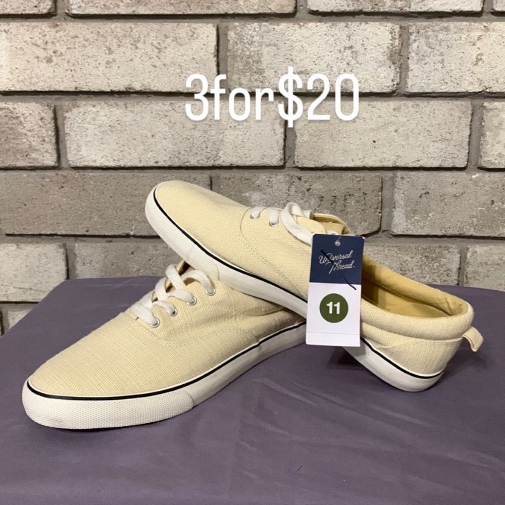 3for$20 NWT universal threads lunea lace up sneaker cream size 11